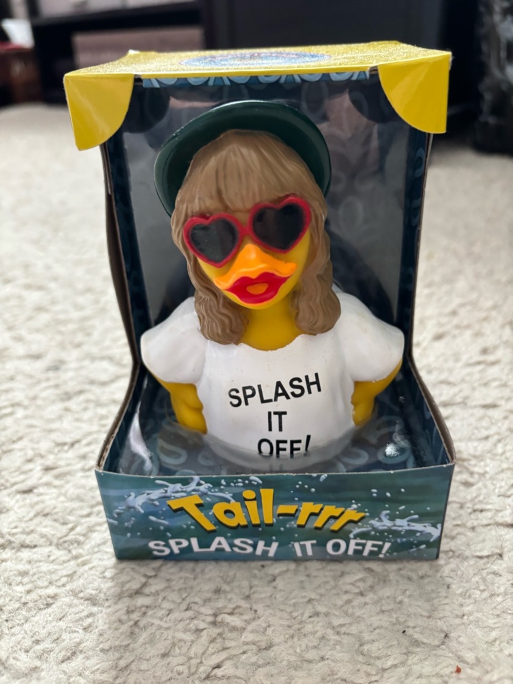 Tail-rrr 'Splash It Off!' Yellow Rubber Duck with Heart Sunglasses